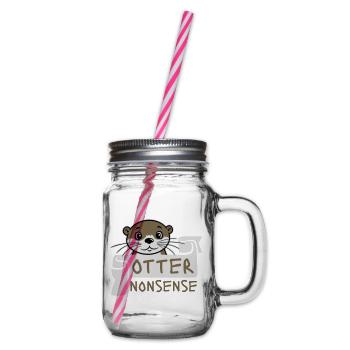 Otter Nonsense Lustig Wortspiel Otter Liebe Spruch - Henkelglas mit Schraubdeckel - Klar - Rechts