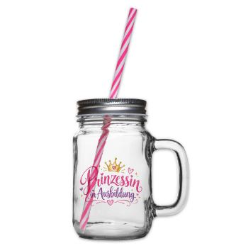 Prinzessin in Ausbildung - Tochter - Henkelglas mit Schraubdeckel - Klar - Rechts
