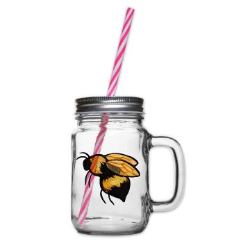 Aquarell Bee Burst - Henkelglas mit Schraubdeckel - Klar - Rechts