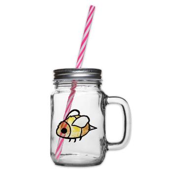 Aquarellbienen-Clipart-Charme - Henkelglas mit Schraubdeckel - Klar - Rechts