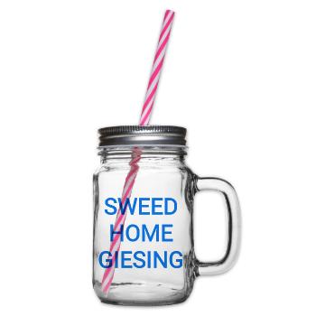 sweet home giesing Text - Henkelglas mit Schraubdeckel - Klar - Rechts