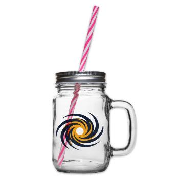 Galaxie Schwarzes Loch Logo - Henkelglas mit Schraubdeckel - Klar - Rechts