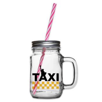 New York Taxi - Glass jar with handle and screw cap - clear - Right