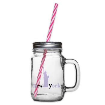 new_york - Glass jar with handle and screw cap - clear - Right