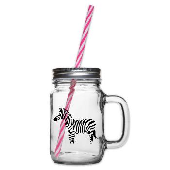zebra - Henkelglas mit Schraubdeckel - Klar - Rechts