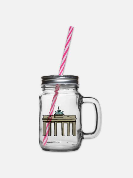 Berlin Brandenburger Tor - Henkelglas mit Schraubdeckel - Klar