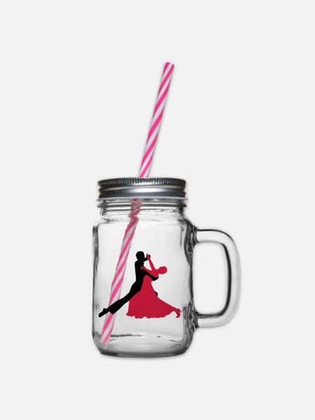 Tanzpaar - Henkelglas mit Schraubdeckel - Klar