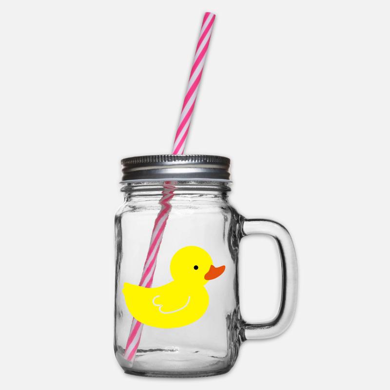 Canard en caoutchouc joyeux: une touche de jaune - Bocal à boisson - transparent