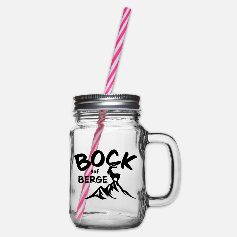 Bock auf Berge - Henkelglas mit Schraubdeckel - Klar