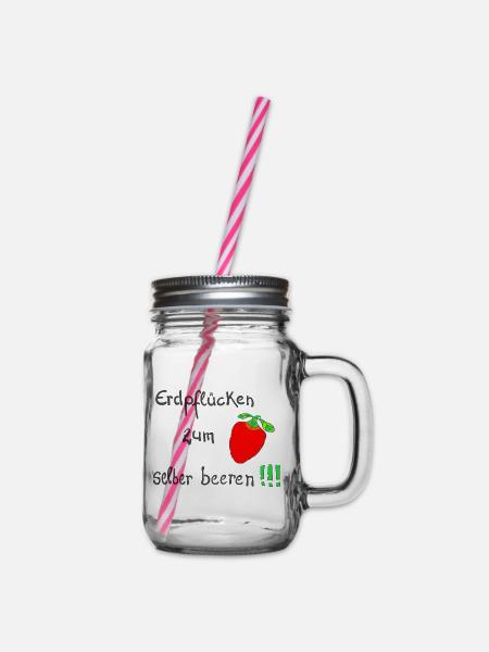 Erdpflücken zum selber beeren!!! - Henkelglas mit Schraubdeckel - Klar