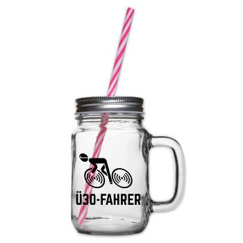 Ü30-Fahrer (Rennradfahrer / Rennrad / Fahrrad / B) - Henkelglas mit Schraubdeckel - Klar - Rechts