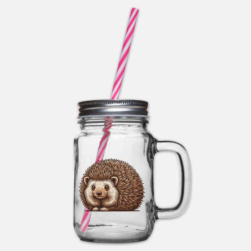 Igel - Henkelglas mit Schraubdeckel - Klar