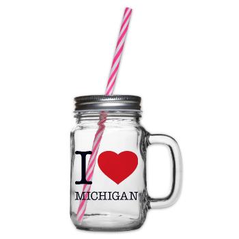 J’ADORE LE MICHIGAN - Bocal à boisson - transparent - Droite