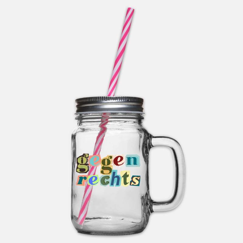 Statement bunt - Henkelglas mit Schraubdeckel - Klar