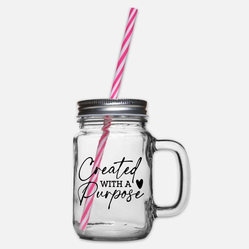 Createtd with a Purpose - Henkelglas mit Schraubdeckel - Klar
