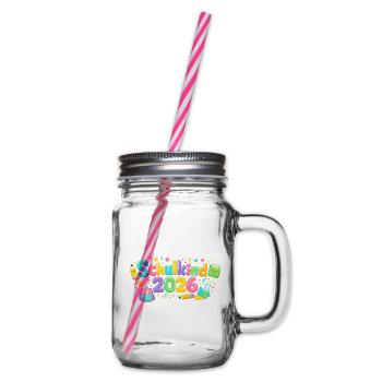Schulkind 2026 Einschulung Geschenk - Henkelglas mit Schraubdeckel - Klar - Rechts