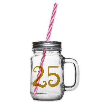 25 - Glass jar with handle and screw cap - clear - Right