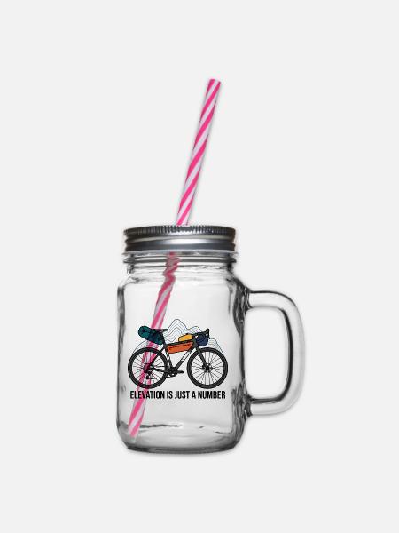 Die Höhe ist nur eine Zahl – Gravel Bikepacking Art - Henkelglas mit Schraubdeckel - Klar