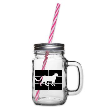 Gepard Raster Silhouette - Henkelglas mit Schraubdeckel - Klar - Rechts