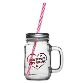 Very Demure Very Mindful Achtsamkeit Spruch - Henkelglas mit Schraubdeckel - Klar - Rechts