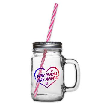 Very Demure Very Mindful Achtsamkeit Spruch - Henkelglas mit Schraubdeckel - Klar - Rechts
