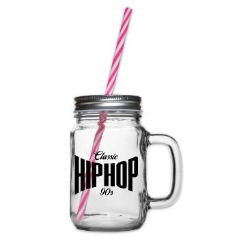 90er-Jahre-Klassiker HipHop - Henkelglas mit Schraubdeckel - Klar - Rechts