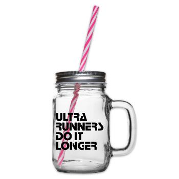 Ultra Runners Do It Longer Shirt - Henkelglas mit Schraubdeckel - Klar - Rechts