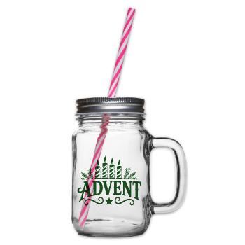 Advent Kerzen Zeit - Henkelglas mit Schraubdeckel - Klar - Rechts