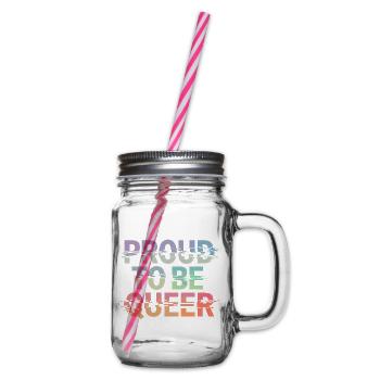 Proud To Be Queer LGBTQ Stolz Und Pride - Henkelglas mit Schraubdeckel - Klar - Rechts