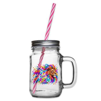 Mut hat viele Farben – Löwenstärke - Henkelglas mit Schraubdeckel - Klar - Rechts