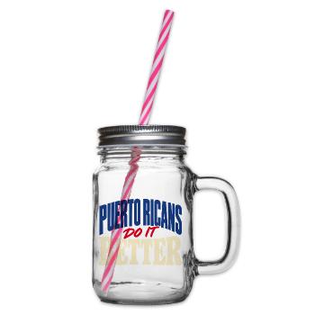 Puerto Ricaner Heimatliebe zeigen - Henkelglas mit Schraubdeckel - Klar - Rechts