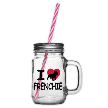 J'aime les Bouledogues Français - Bocal à boisson - transparent - Droite