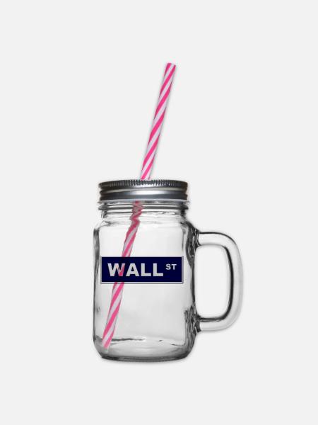 wallstreet blue - Henkelglas mit Schraubdeckel - Klar