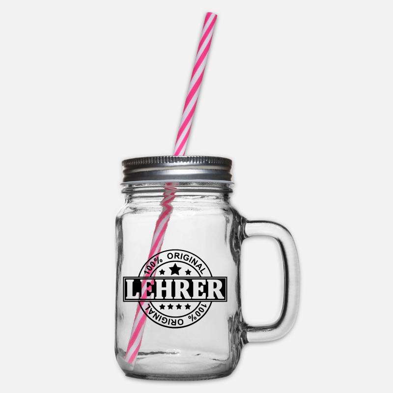 Lehrer - Henkelglas mit Schraubdeckel - Klar
