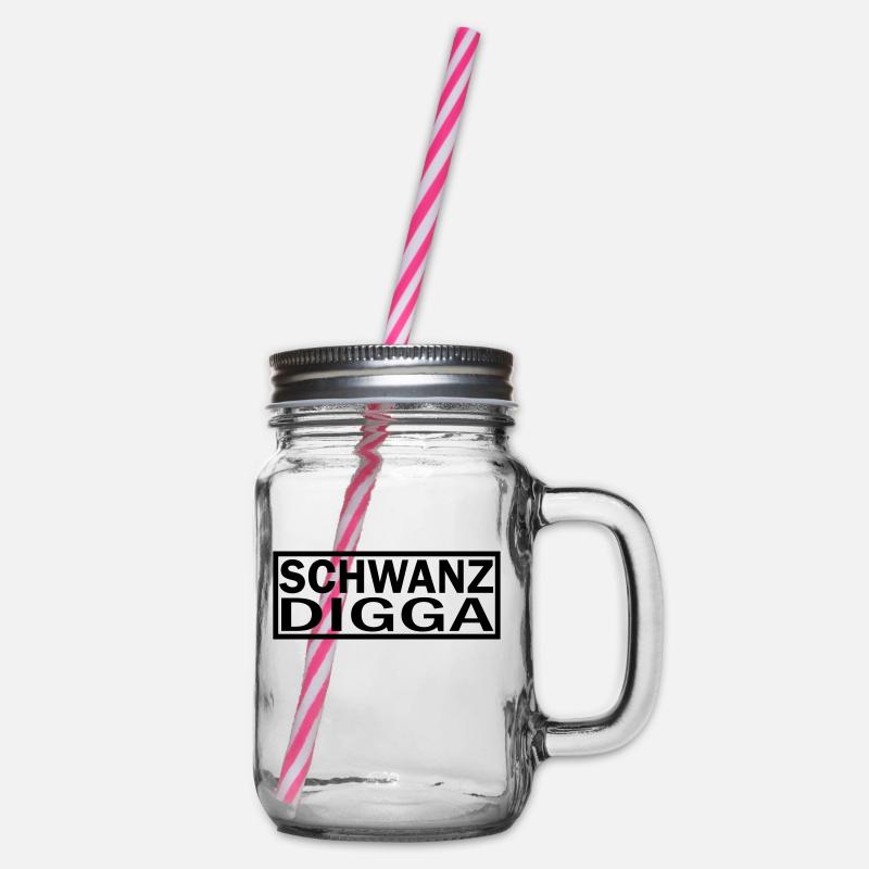 TAIL DIGGA - Glass jar with handle and screw cap - clear