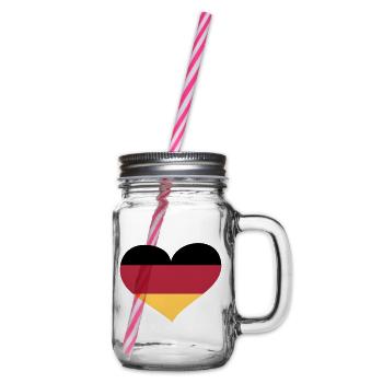 Deutschland Herz; Heart Germany - Henkelglas mit Schraubdeckel - Klar - Rechts