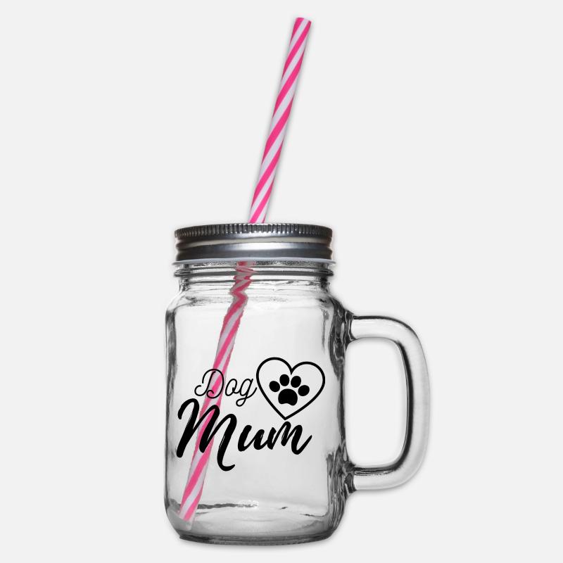 Chien maman patte de coeur - Bocal à boisson - transparent