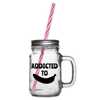 Addicted to banana - Glass jar with handle and screw cap - clear - Right