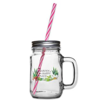 Garden favorite place - Glass jar with handle and screw cap - clear - Right