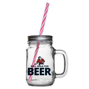 Schweißen Schweißer Metallbau Eisenarbeiter Bier - Henkelglas mit Schraubdeckel - Klar - Rechts