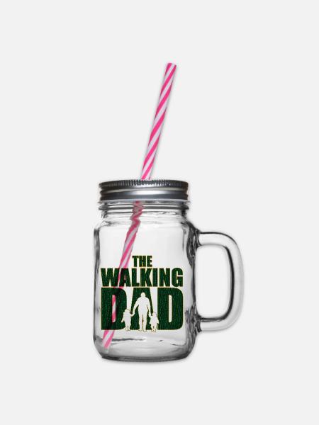 The walking Dad Vater Code Vatertag Geschenk - Henkelglas mit Schraubdeckel - Klar