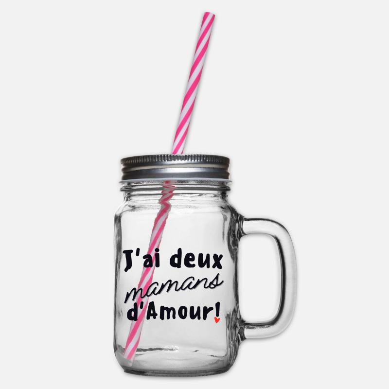 J ai deux mamans d Amour - Bocal à boisson - transparent
