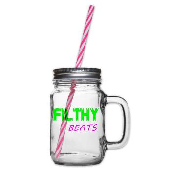 Filthy beats - Glass jar with handle and screw cap - clear - Right