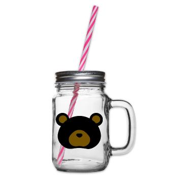 Black Bear - Glass jar with handle and screw cap - clear - Right