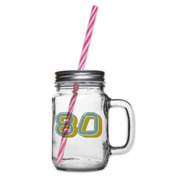 80. 80 ANS. 80e ANNIVERSAIRE. ANNIVERSAIRE 80 ANS. - Bocal à boisson - transparent - Droite