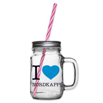 I LOVE NORDKAPP Norway Norwegen - Glass jar with handle and screw cap - clear - Right