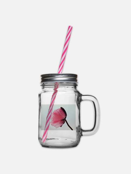 Pink Poppy - Henkelglas mit Schraubdeckel - Klar