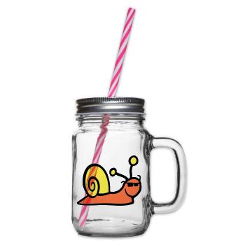 Snail Sunglasses Cute Cute Happy Cool - Glass jar with handle and screw cap - clear - Right