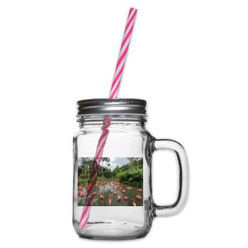 Flamingos im Sumpf - Henkelglas mit Schraubdeckel - Klar - Rechts