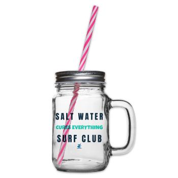 Salt Water Cures Everything Surf Club - Henkelglas mit Schraubdeckel - Klar - Rechts